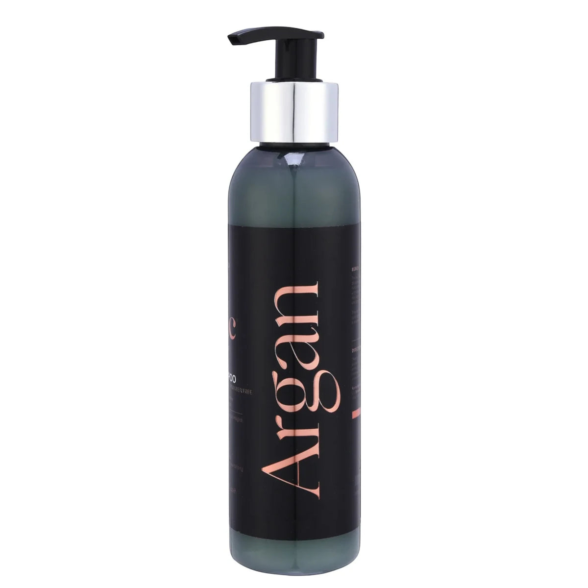 Black bottle with 'Argan' text on a white background